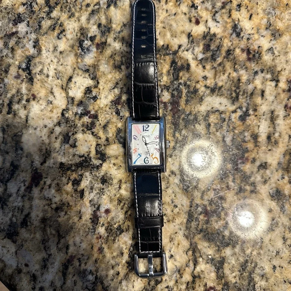 Ritmo Mundo Colorful Steel Rectangle Watch‎ With Box Automatic Needs Battery